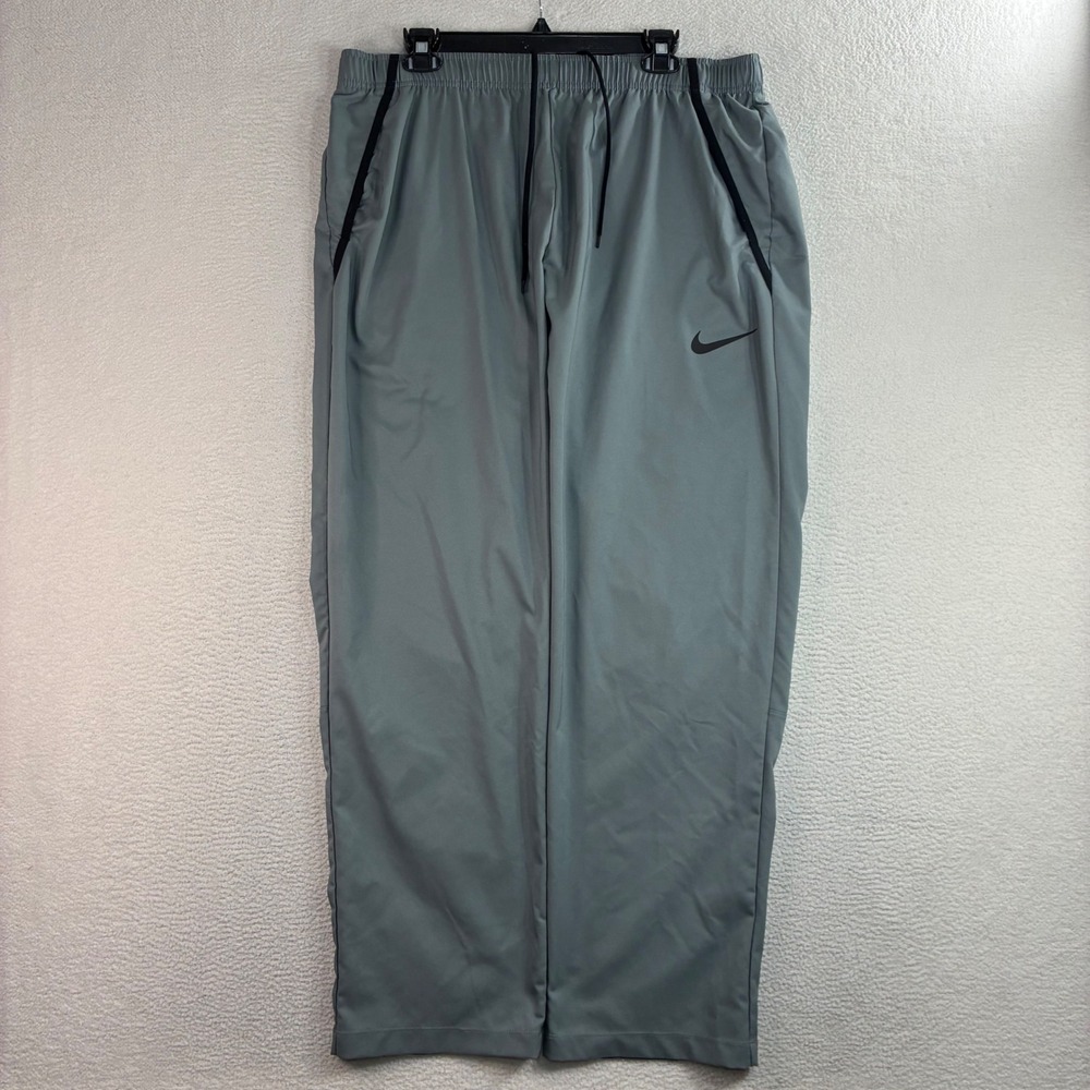 Y2K Nike Baggy Track Pants Men 2XL Gray‎ Stretch Drawstring Relaxed Sweatpants